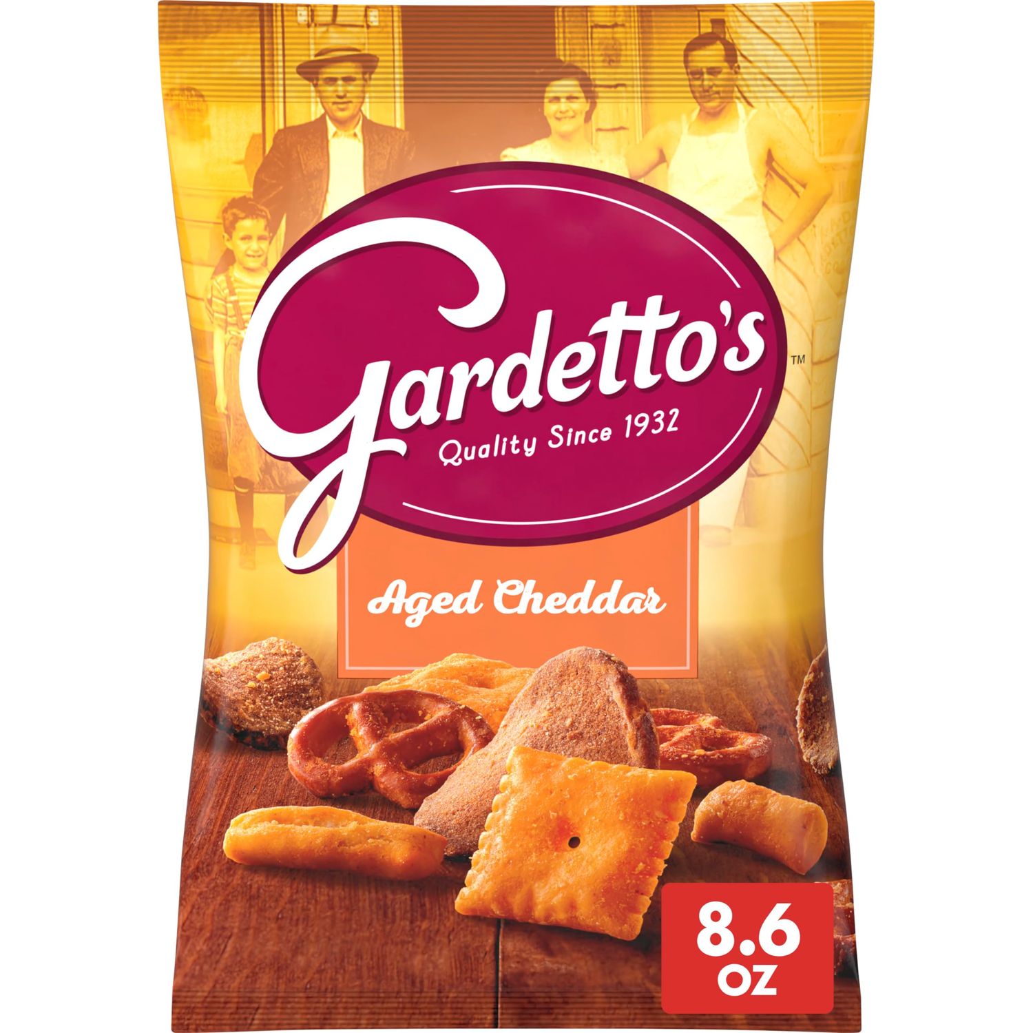 Gardetto&#39;s Snack Mix, Aged Cheddar, Pub And Party Mix, 8.6 oz Bag