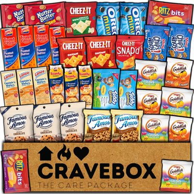 Cookies and Crackers Variety Pack - Valentines Day Assortment Snack Box for Kids, Adults, Students, Lunches, Gifts - Snack Pack Care Package Gift - Study Package College Back to School
