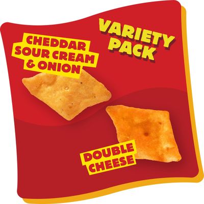 Cheez-It Snap'd Cheese Cracker Chips, Thin Crisps, Lunch Snacks, Variety Pack, 15oz Box (20 Packs)