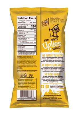 UGLIES Cheddar and Sour Cream Kettle Cooked Potato Chips - Gluten Free, Kosher, Non-GMO Office and Kids Snack - Individual Snack Packs 2 Oz. Bags, Pack of 12