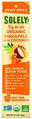 SOLELY Organic Pineapple with Coconut Fruit Jerky, 0.8 Ounce  Two Ingredients  Vegan  Non-GMO  Gluten-Free  No Sugar Added