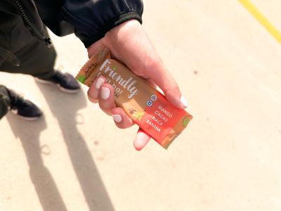 Friendly Fruit Bar |Banana, Mango, Cacao, and Maca | (12 pack), 1.05 ounces | Healthy Natural Snack, Energetic, Plant Based, Non - GMO, Vegan, No Added Sugar, Kosher, Gluten Free.
