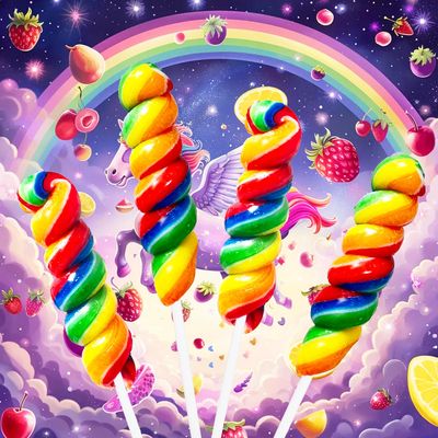 Rainbow Twisty & Swirl Lollipops 20 Pack, Unicorn Candy Twist Lollipops Individually Wrapped Suckers, Kid's Lollipops Candy Bulk for Birthday Party Favors, Mixed Fruit Flavor