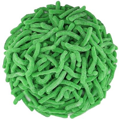 FirstChoiceCandy Sweet &amp; Sour Gummy Worms, Multi Flavors and Solid Colors (2 Pound, Sour Green Apple)