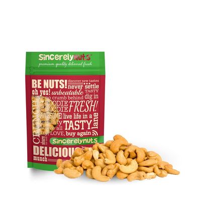 Sincerely Nuts - Large Jumbo Cashews Roasted and Unsalted | Two Lb. Bag | Deluxe Kosher Snack Food | Healthy Source of Protein, Vitamin &amp; Nutritional Mineral Content | Gourmet Quality Cashew Nut