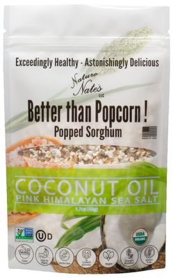 Nature Nates Popped Sorghum, Coconut Oil &amp; Pink Himalayan Sea Salt - Organic, Keto &amp; Gluten Free, Healthy Snacks, Better Than Popcorn, Made in USA - 1.7 Ounce (Pack of 6)