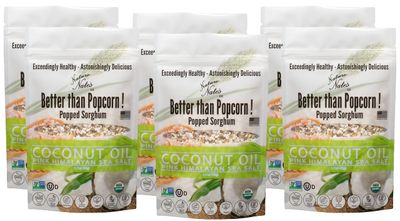 Nature Nates Popped Sorghum, Coconut Oil &amp; Pink Himalayan Sea Salt - Organic, Keto &amp; Gluten Free, Healthy Snacks, Better Than Popcorn, Made in USA - 1.7 Ounce (Pack of 6)