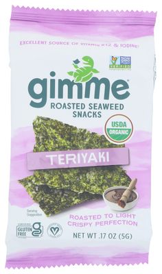GIMME Organic Seaweed Snack Teriyaki, 0.17 OZ