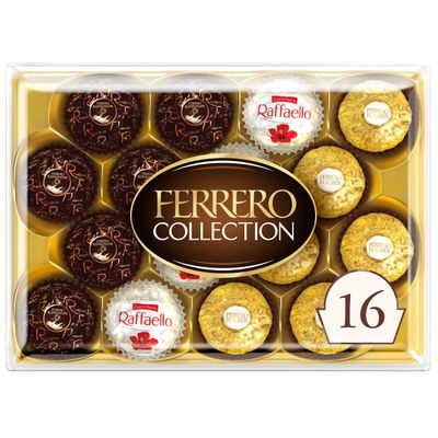 Ferrero Rocher, 16 Count, Premium Gourmet Assorted Hazelnut Milk Chocolate, Dark Chocolate and Coconut Chocolates, Chocolate Gift Box, 6.1 oz