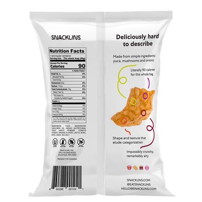 SNACKLINS Plant Based Crisps NACHO - Gluten Free, Grain Free, 100% Kosher, Vegan Healthy Snacks, Crunchy Puffed Snack, Just 90 Calories Per Bag - .9oz Bag (Case of 12)