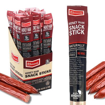 Sweet Honey Ham Meat Sticks 26pc | 100% Ham, High Protein, Low Carb, Keto, Gluten Free, No MSG, Healthy Snack Stick | Individually Wrapped Snacks