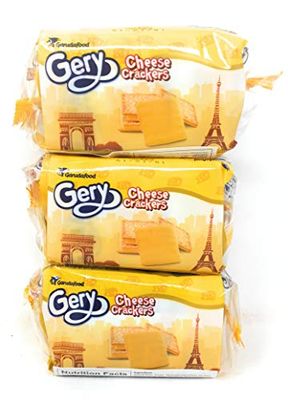 Gery Cheese Crackers Net Wt. 3.5oz (100g) 5 Sachets per Pack, 3 Pack