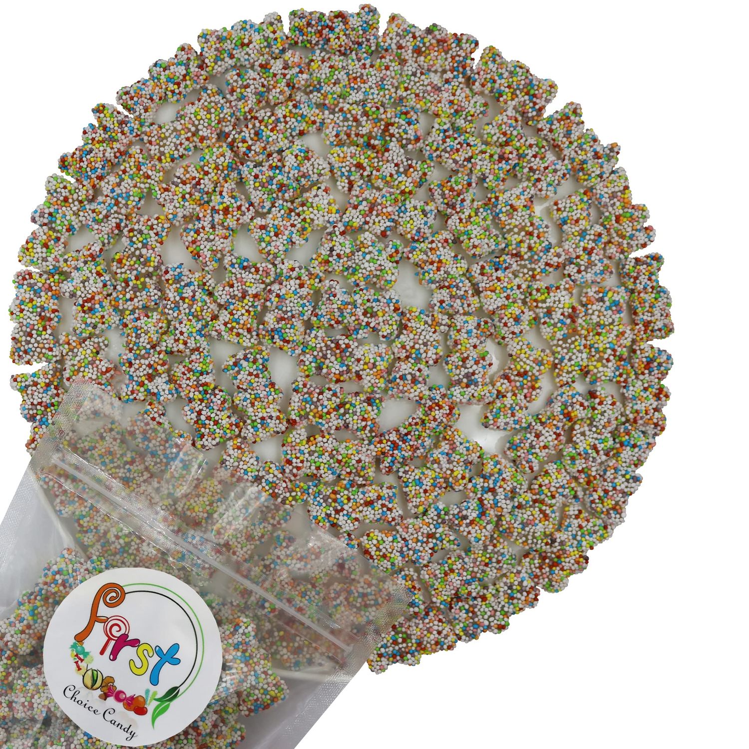 FirstChoiceCandy Gummy Bears Crispy Crunchy, Rainbow Gummy Bears (2.2 LB)