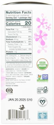 Gimme Grab &amp; Go Roasted Seaweed Snacks, Teriyaki, Vegan, USDA Certified Organic, Gluten Free &amp; Non-GMO, 5 Value Pack, 0.7 Ounce (Pack of 6)
