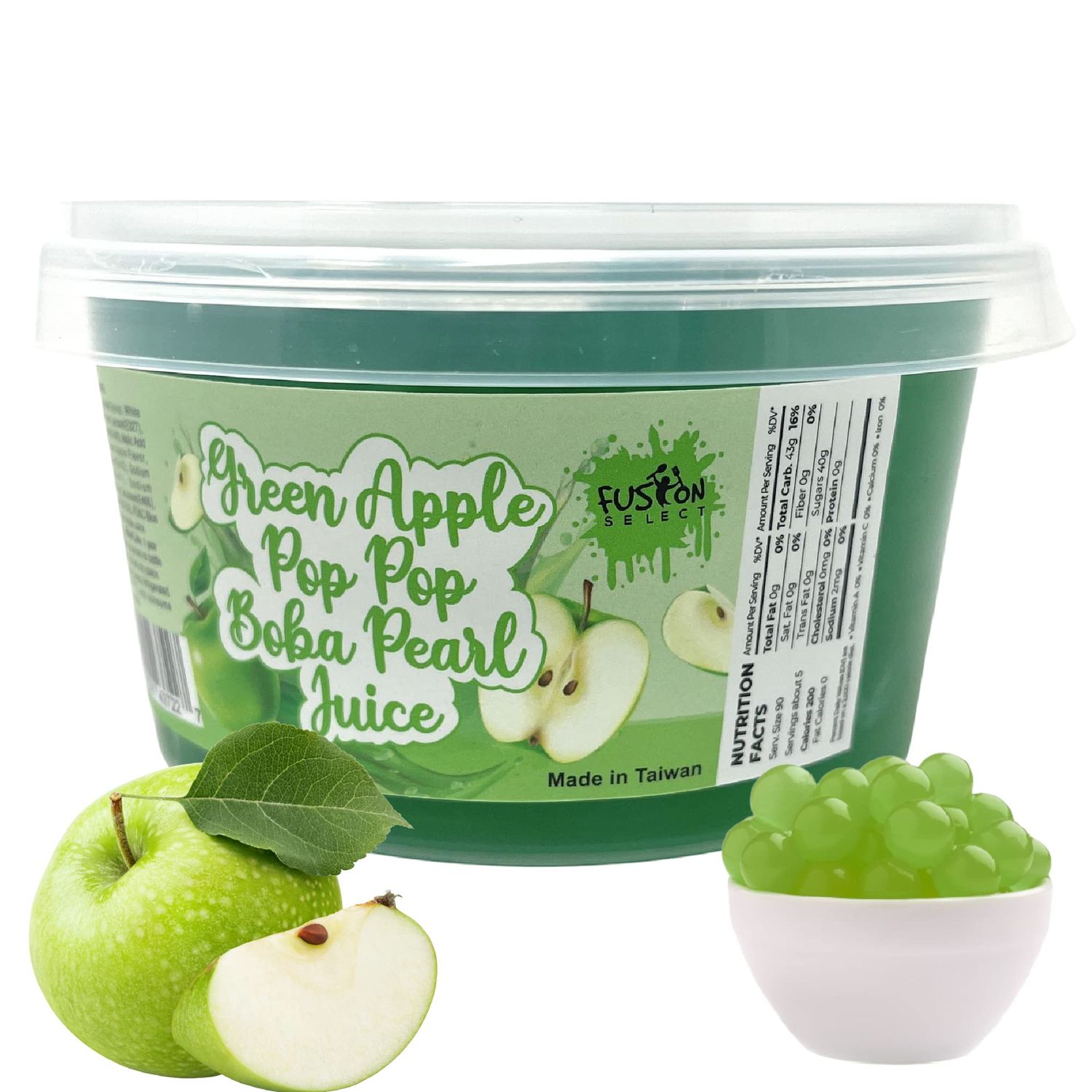 Fusion Select Green Apple Boba Bursting Bobaz Popping Bobaz Pearls Fruit Tea Snack Toppings