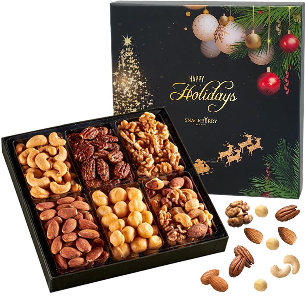 Nuts Gift Basket Arrangement Platter, Gourmet Food Snack Box, Healthy Kosher (Single)