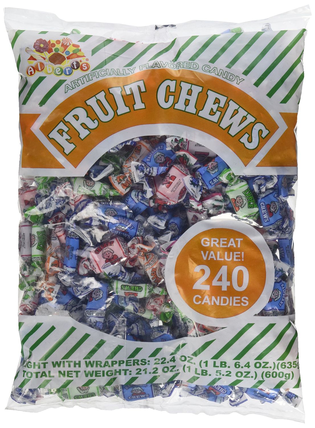 Albert&#39;s Fruit Chews - Assorted Flavors (240 Candies)