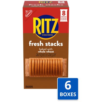 RITZ Fresh Stacks Whole Wheat Crackers, 6 - 11.6 oz Boxes (48 Total Stacks)