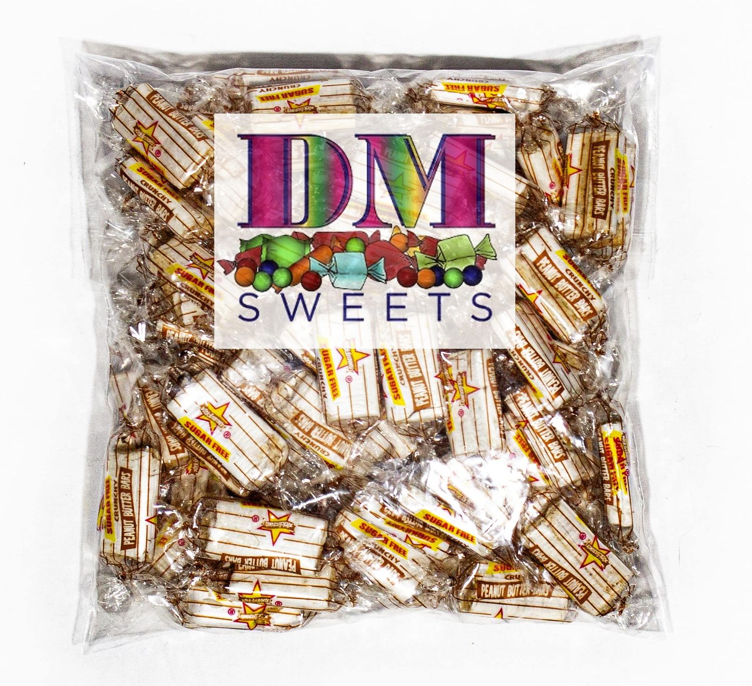 Sugar Free Peanut Butter Bars - 1 lb of Individually Wrapped Fresh Crunchy Crispy Peanut Butter Candy