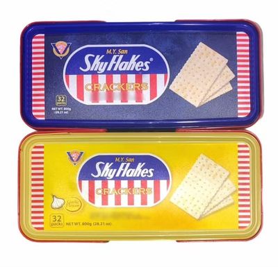 M.Y. San Skyflakes Crackers Original &amp; Garlic Flavor, 32 Count (Pack of 2)