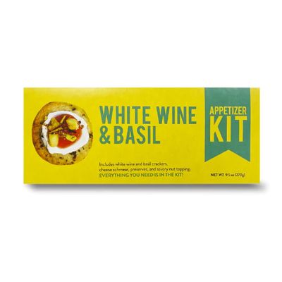 Crackerology White Wine &amp; Basil Gourmet Artisan Snack Kits, 20 Count Crackers Plus Toppings, Easy &amp; Simple Ready-to-Eat, Appetizer For Charcuterie Boards &amp; Party Platters - Large Kit, Single Pack
