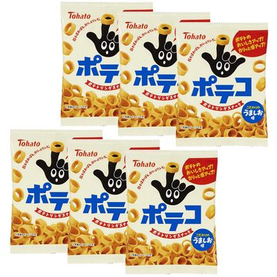 Poteko Salty Potato Snack Ring 2.8oz 6pcs set Japanese Tohato Ninjapo