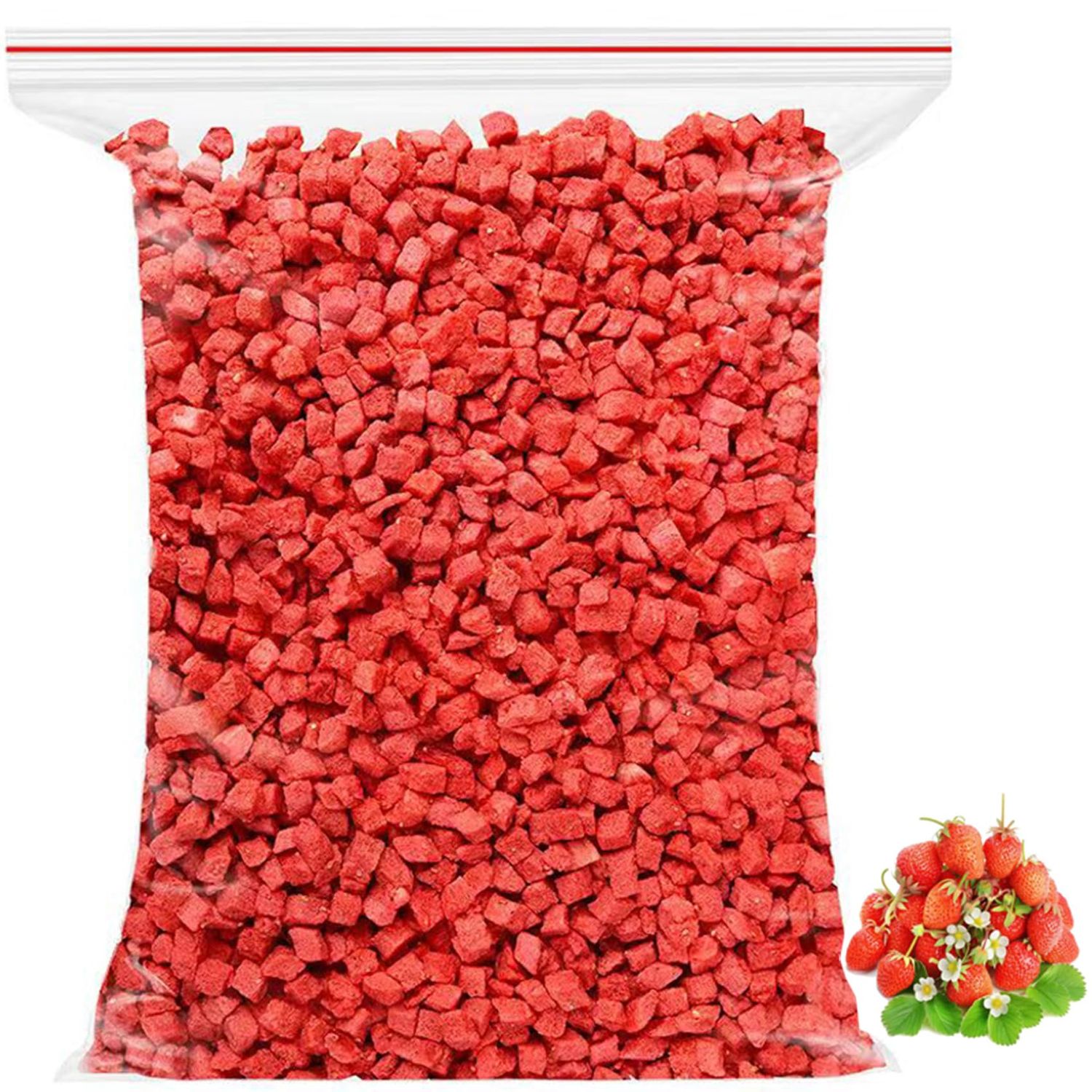 Freeze Dried Strawberries Pieces 3.52oz Frozen Dried Strawberry Dried Fruit Snacks Strawberry Crisps Freeze Dried Food