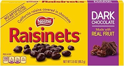 Nestle Raisinets Dark Chocolate On the Go Concession Box, 3.5-Ounce Boxes (Pack of 18)