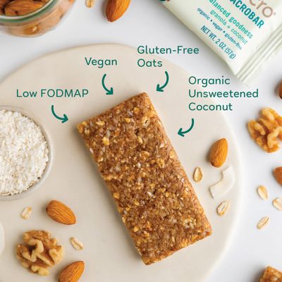GoMacro MacroBar Organic Vegan Snack Bars - Granola  Coconut (2.0 Ounce Bars, 12 Count)