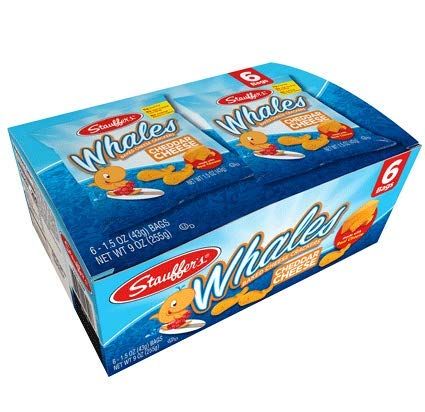 Stauffer&#39;s Baked Cheddar Whale Cheese Cracker Snack Packs, 1.5 Ounce Bags (Set of 24)