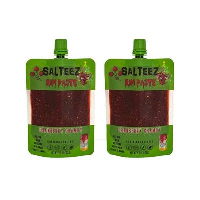 Salteez Rim Paste - Cranberry Chamoy Rim Paste for your Beers, Seltzers, Drinks, Snacks, and more (2 Pack - Cranberry Chamoy)