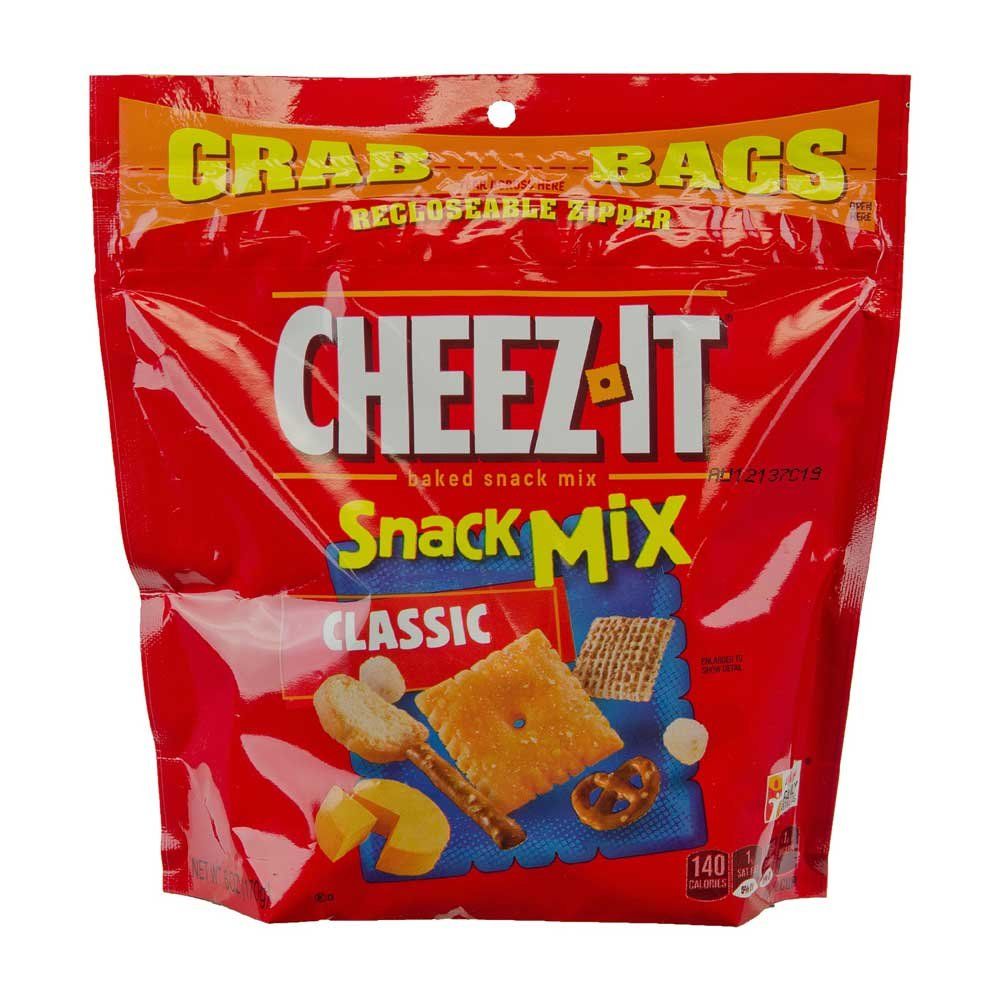 Cheez-It Grab Bag Reclosable Classic Snack Mix, 6 Ounces, 8 Per Case