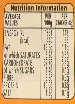 Jacob's Cream Cracker No Added Sugar 200G