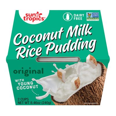 Sun Tropics Coconut Milk Rice Pudding Snack, Original | Vegan Pudding, Dairy Free Pudding Snacks | Gluten Free, Low Sugar, Non-GMO | Ready-to-Eat Pudding Cups 8.46 Oz (Pack of 6)