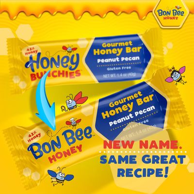 BON BEE Honey Bunchies All Natural Honey Bar - Natural Breakfast &amp; Nutrition Bars for Healthy Energy &amp; Fuel - Variety of Delicious Highlights &amp; Perfectly Balanced, 12-1.4oz Bars