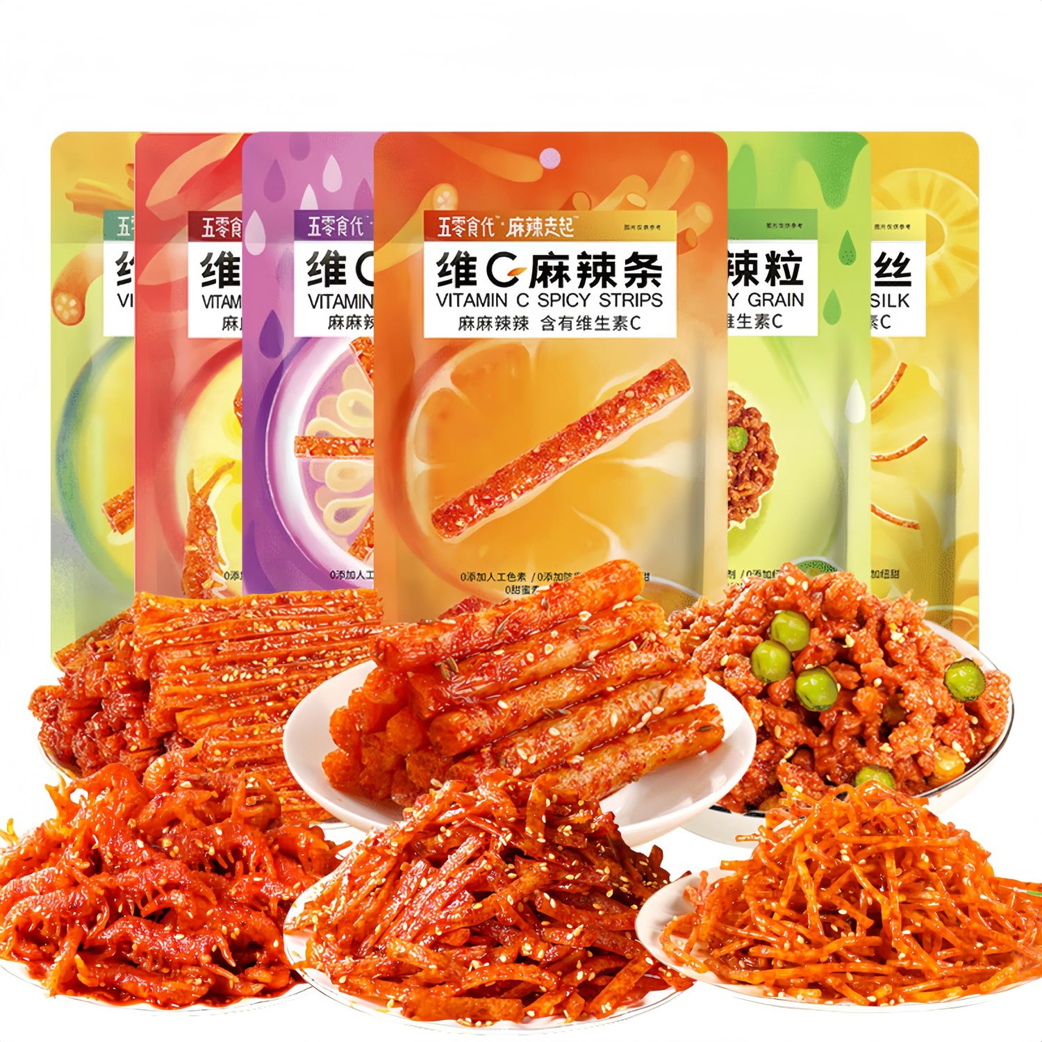 Spicy Strip Small Gluten Latiao - Chinese Special Classic Handmade Spicy Gluten Latiao Snacks Food Delicious Snacking for Holiday gift Fragrant Spicy Flavour (6 Bags)