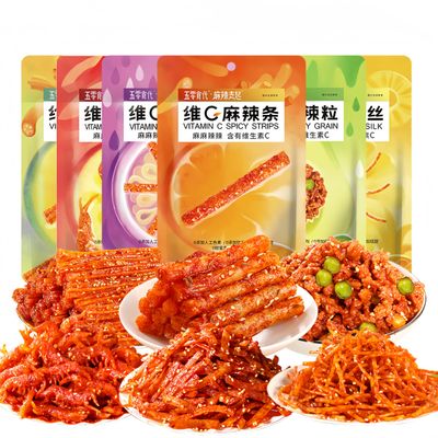 Spicy Strip Small Gluten Latiao - Chinese Special Classic Handmade Spicy Gluten Latiao Snacks Food Delicious Snacking for Holiday gift Fragrant Spicy Flavour (6 Bags)