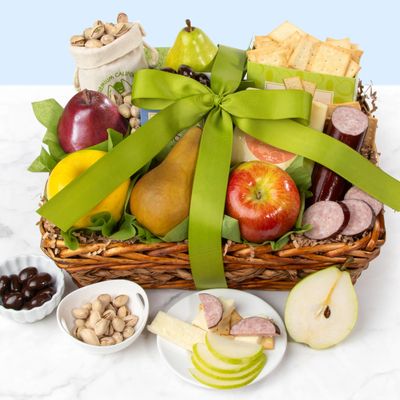 Fruit, Cheese &amp; Meat Classic Gift Basket by Fruitfully For Father's Day, Birthday, Thank You, Sympathy