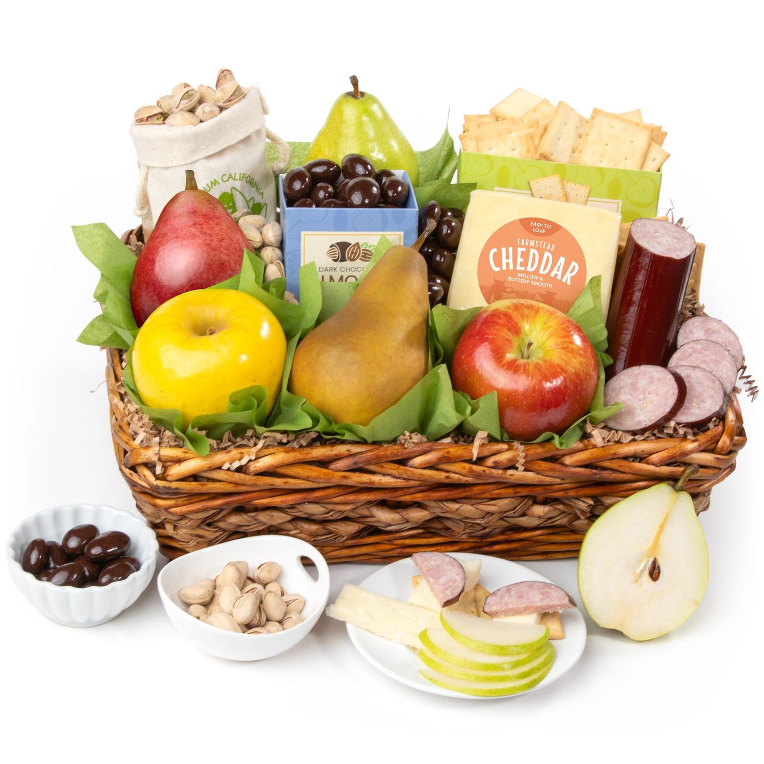 Fruit, Cheese &amp; Meat Classic Gift Basket by Fruitfully For Father&#39;s Day, Birthday, Thank You, Sympathy
