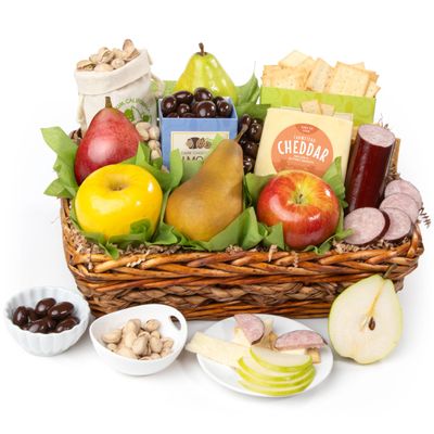 Fruit, Cheese &amp; Meat Classic Gift Basket by Fruitfully For Father&#39;s Day, Birthday, Thank You, Sympathy