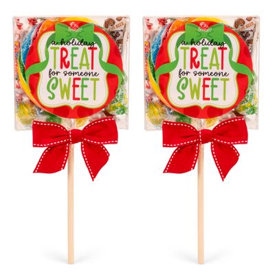 100 North Oh Sugar Sweets Whirly Lollipop and Assorted Candy Mix Up in Giftable Festive Christmas Box, Holiday Treat for Someone Sweet - Pack of 2