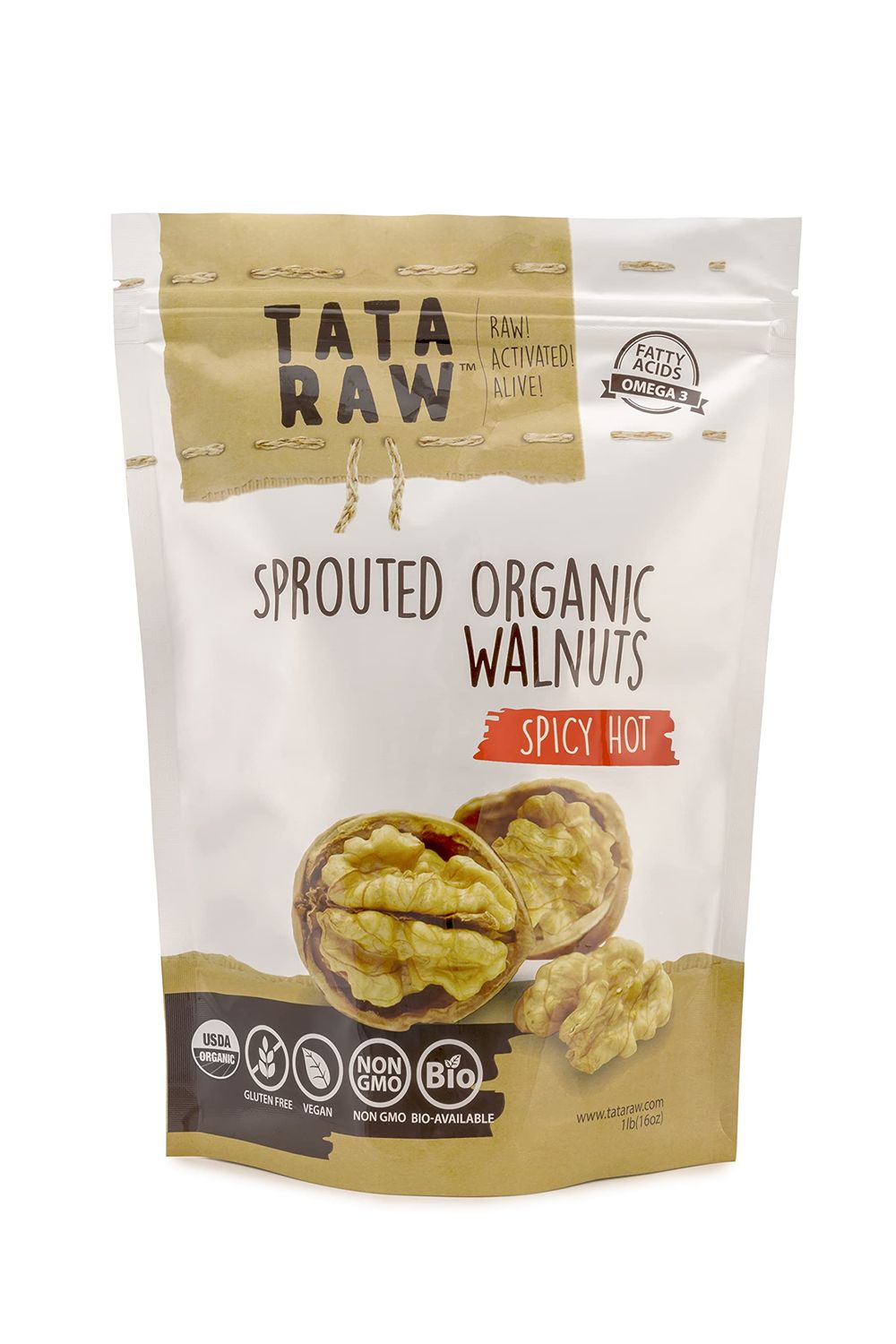 TATA RAW - Organic Sprouted Maple Walnuts - Spicy Hot (1 lb)