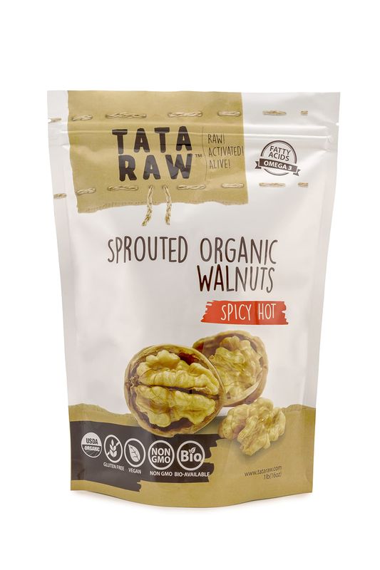TATA RAW - Organic Sprouted Maple Walnuts - Spicy Hot (1 lb)