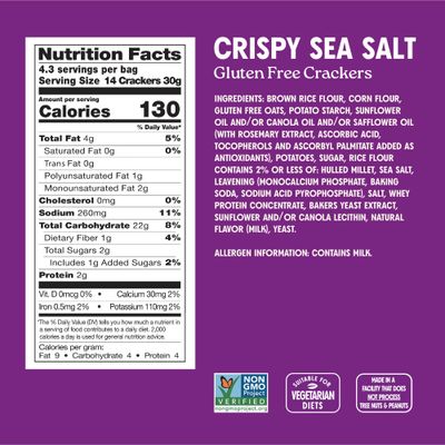 Milton's Gluten Free Crackers Variety Bundle (Crispy Sea Salt, Multi-Grain, Everything) - Baked Crackers, Non-GMO Project Verified, Kosher, Whole Grain, Certified Gluten Free - 2 of Each, Pack of 6