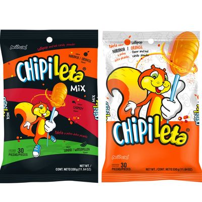 Chipileta Orange  orange flavor hard candy with chili powder  mexican candies  all mexican sweets
