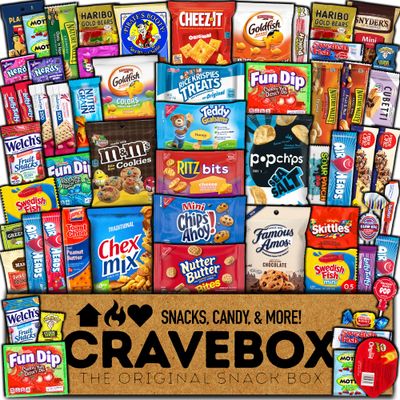 CRAVEBOX - Valentines Day Ultimate Sweet &amp; Salty Snack Variety Pack - Care Package Gift Box Assortment - For Adults, Kids, Students, Men, Women
