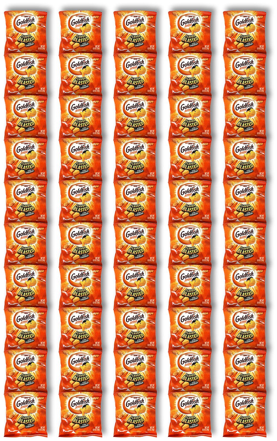 Niro Assortment | Pepperidge Farm Goldf ish Flavor Blasted Xtra Cheddar Value Pack | Cheddar Baked Crackers Snack Sampler bag | 50 Count | Gold fish Crackers | Individual Packs