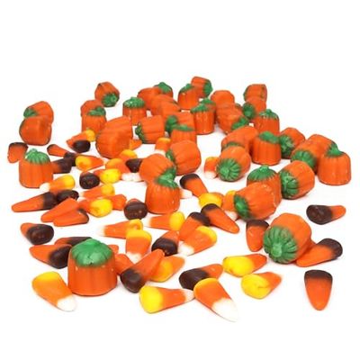 Thanksgiving 2024 Bulk Candies Assortment, Autumn Mix and Mellowcreme Pumpkins, Hard Shell with Soft Center, Fall Bowl Fillers, Pack of 2, 11 Ounces Each