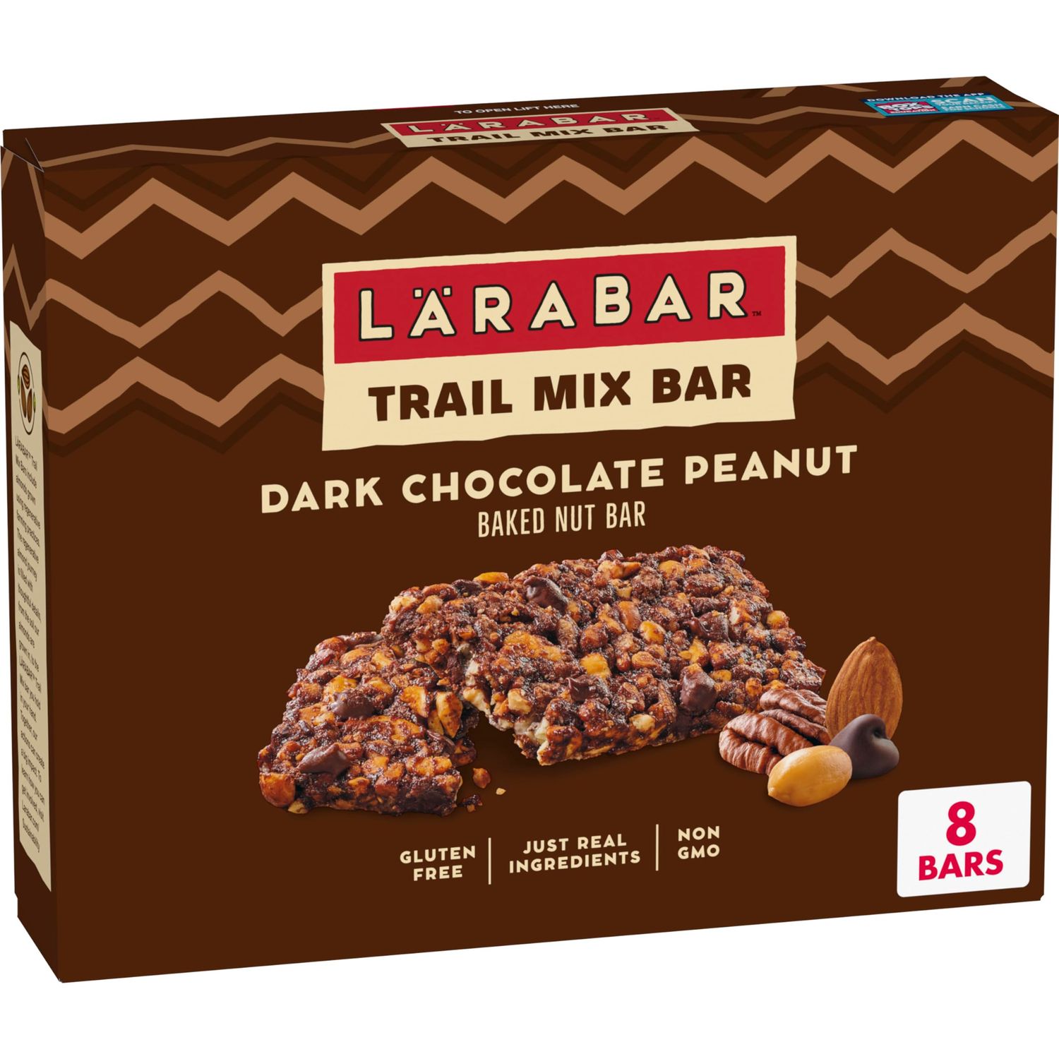 Larabar Trail Mix Bars, Dark Chocolate Peanut, Gluten Free Baked Nut Bar, 8 Count, 8.48 oz