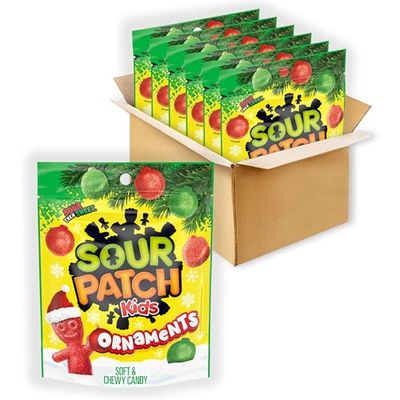 SOUR PATCH KIDS Ornaments Soft &amp; Chewy Holiday Candy, 6-10 oz Bags